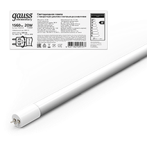 Изображение товара Gauss Лампа Elementary T8 20W 1560lm 4000K G13 1200mm стекло поворотная LED