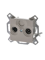 Изображение товара ABB EPJ Levit кофе макиато / белый Розетка TV-R, проходная, 7дБ, кофе макиато