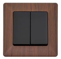Изображение товара Legrand Valena LIFE Black. Выключатель двухклавишный 10А 250В с лицевой панелью. Безвинтовые зажимы. Антрацит..