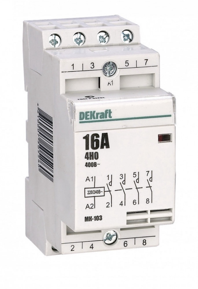 Изображение товара Dekraft Модульный контактор 4НО 16А 230В МК-103