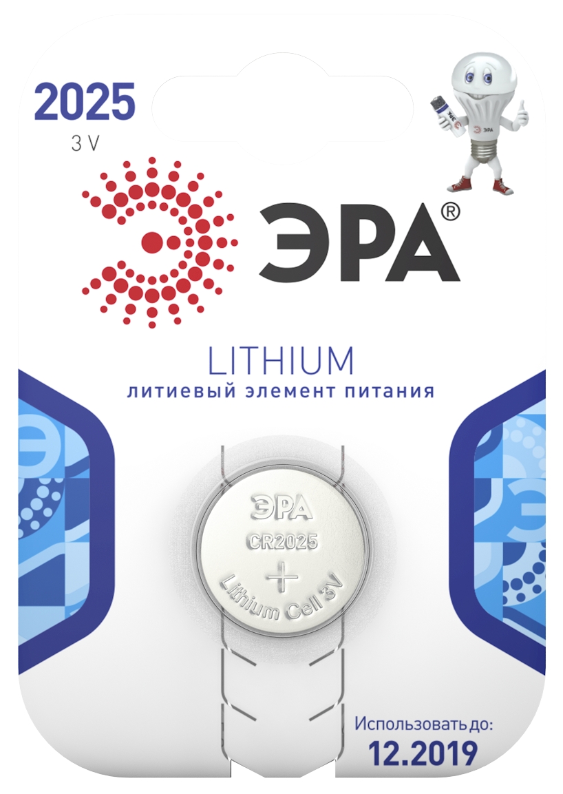 Изображение товара ЭРА Батарейки CR2025-1BL Lithium (40/320/28160)