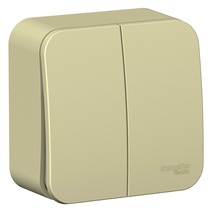 Изображение товара Systeme Electric Blanca наруж Беж Выключатель 2-клавишный (cх.5) изолир. пластина 10А, 250B
