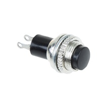 Изображение товара REXANT Выключатель-кнопка металл 220V 2А (2с) (ON)-OFF Ø10.2 черная Mini.