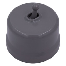 Изображение товара BIRONI Лизетта Пластик Титан Выключатель проходной 1-кл (тумблерный)