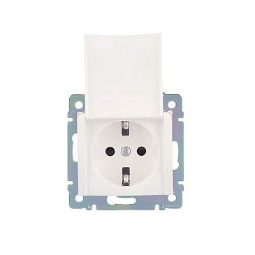 Изображение товара Legrand DIY Valena Бел Розетка 1-ая с/з с крышкой.