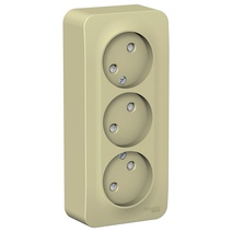 Изображение товара Розетка Blanca Systeme Electric 3-местная без заземления с шторками 250В 16A