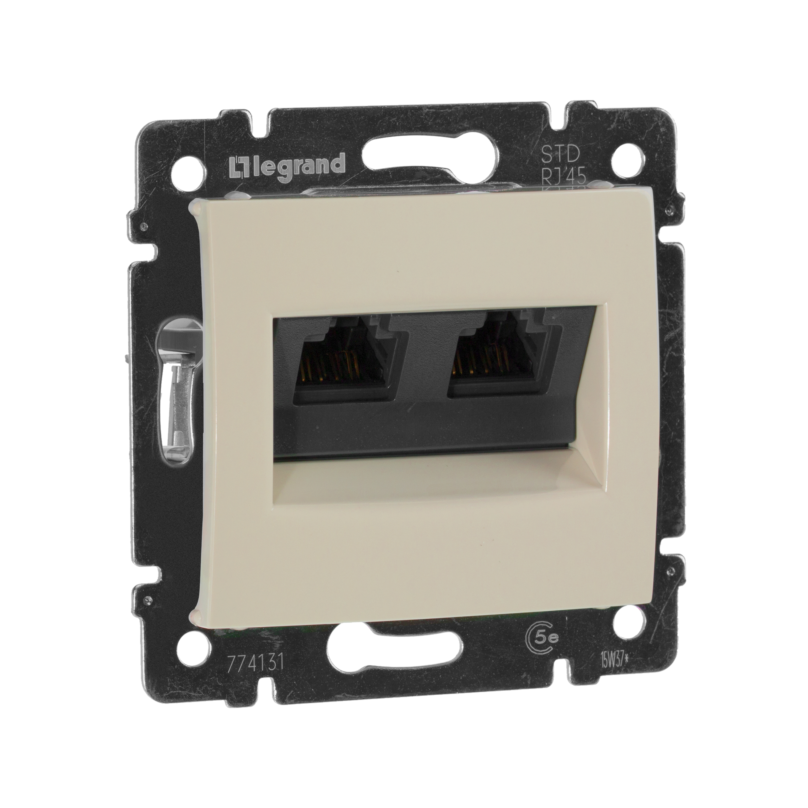 Изображение товара Legrand Valena: двойная розетка RJ45 Cat5e UTP, 2 гнезда, бежевый