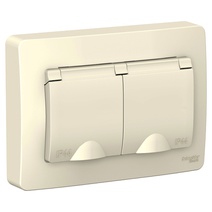 Изображение товара Systeme Electric Blanca внутр Молочная Розетка 2-ая с/з со шторками IP44, 16А, 250В