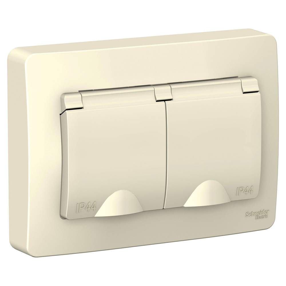 Изображение товара Blanca. Встраиваемая 2-местная розетка IP44, 250В, 16А