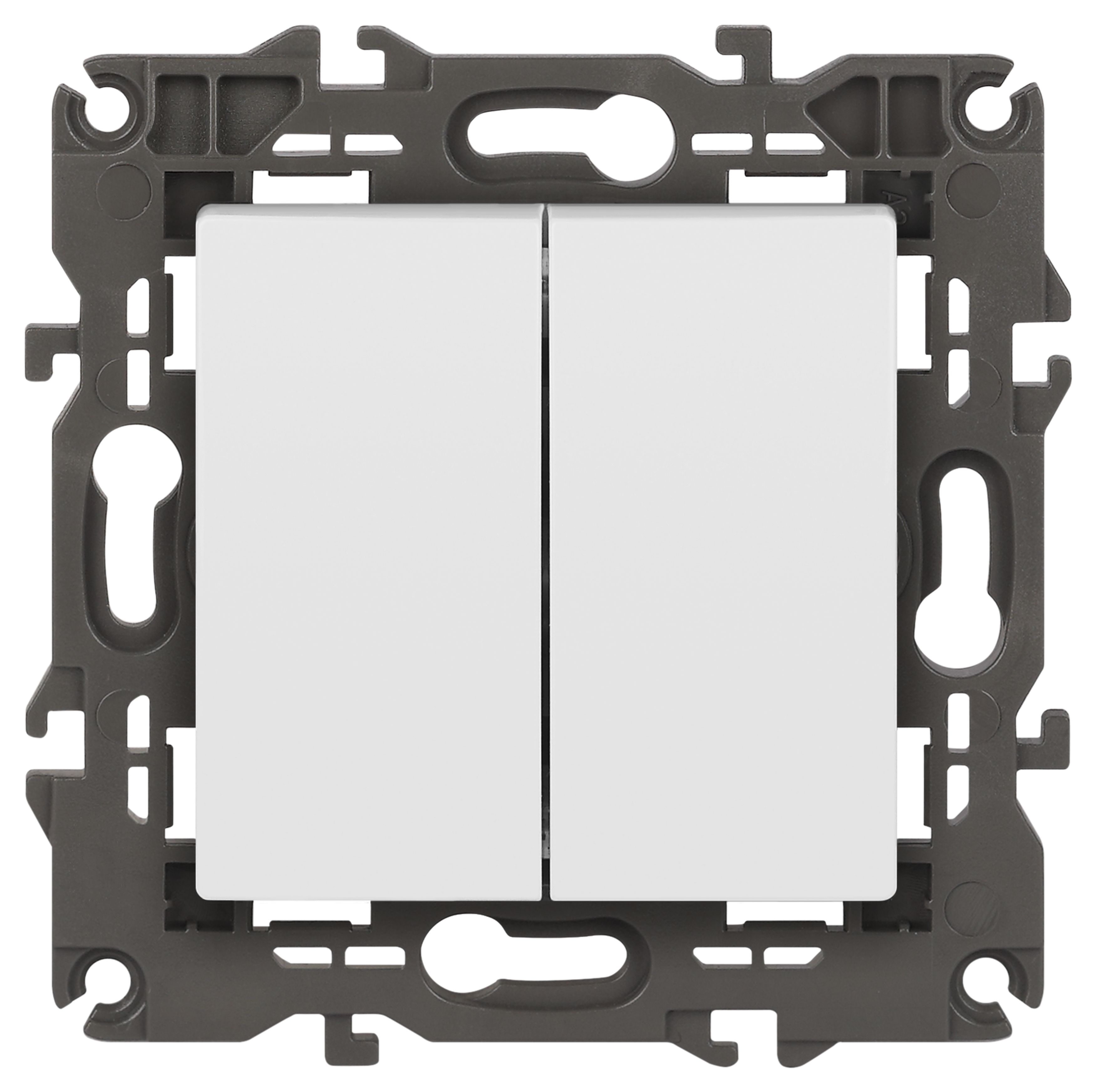 Изображение товара ЭРА Выключатель Elegance 14-1104-01 двойной 10АХ-250В IP20 белый