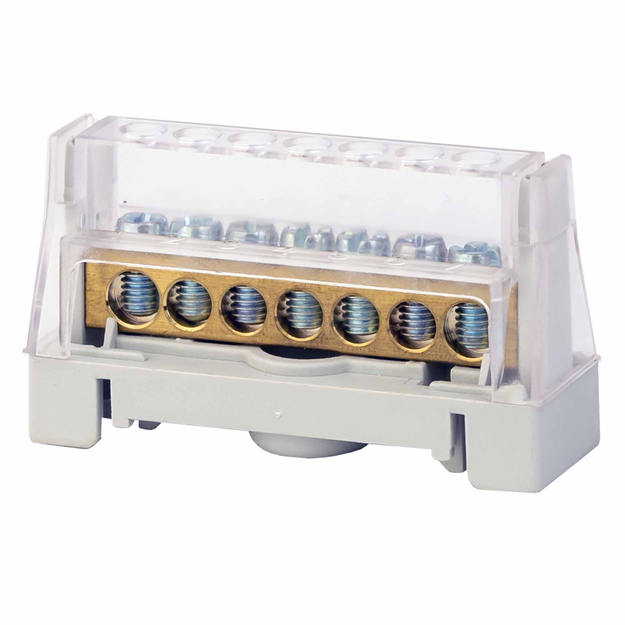 Изображение товара DKC латунная шина на DIN-рейку 1 полюс 63A, 11 контактов, серый