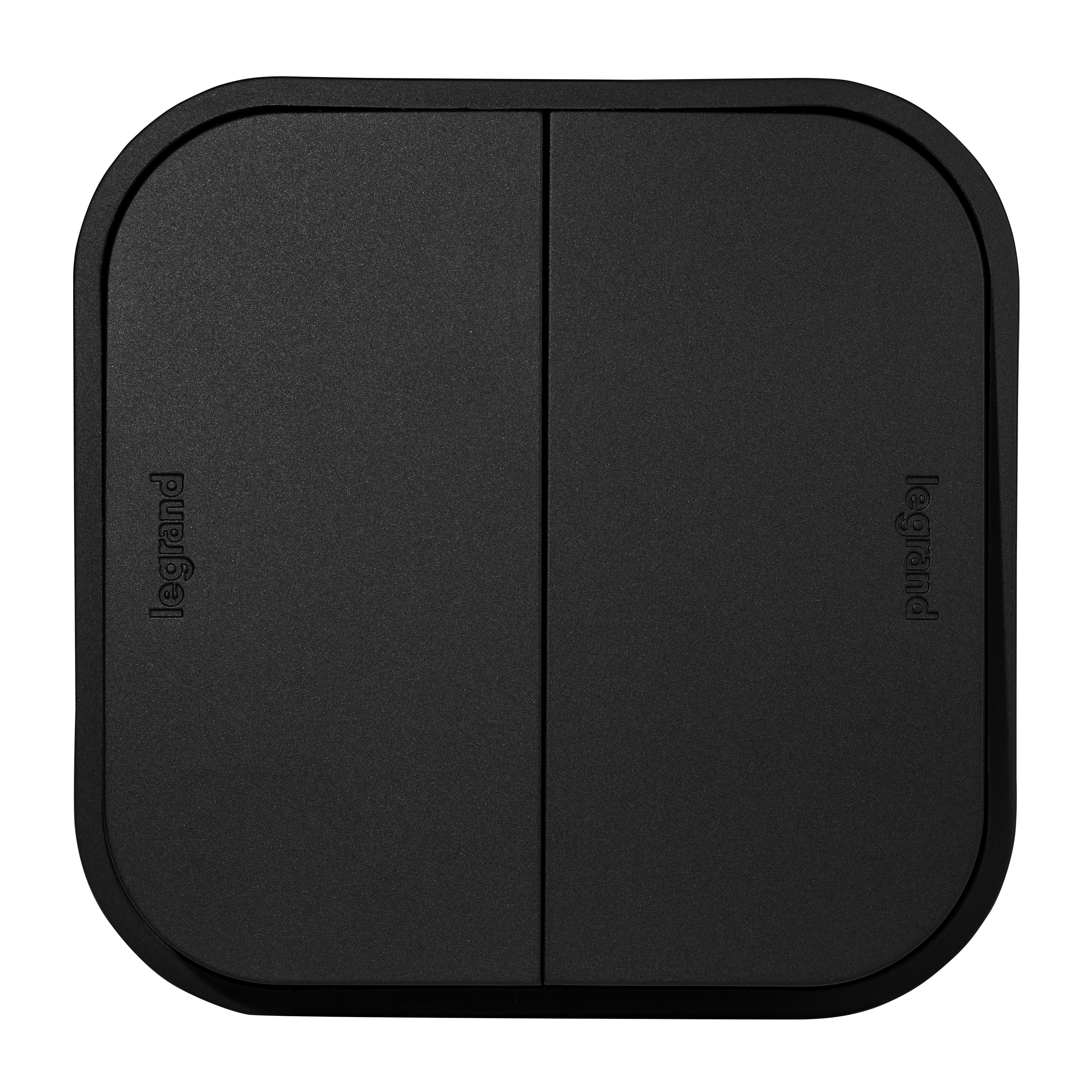 Изображение товара Legrand Quteo IP20 Чёрный матовый Выключатель двухклавишный 10А 250В винтовые зажимы накладной монтаж.