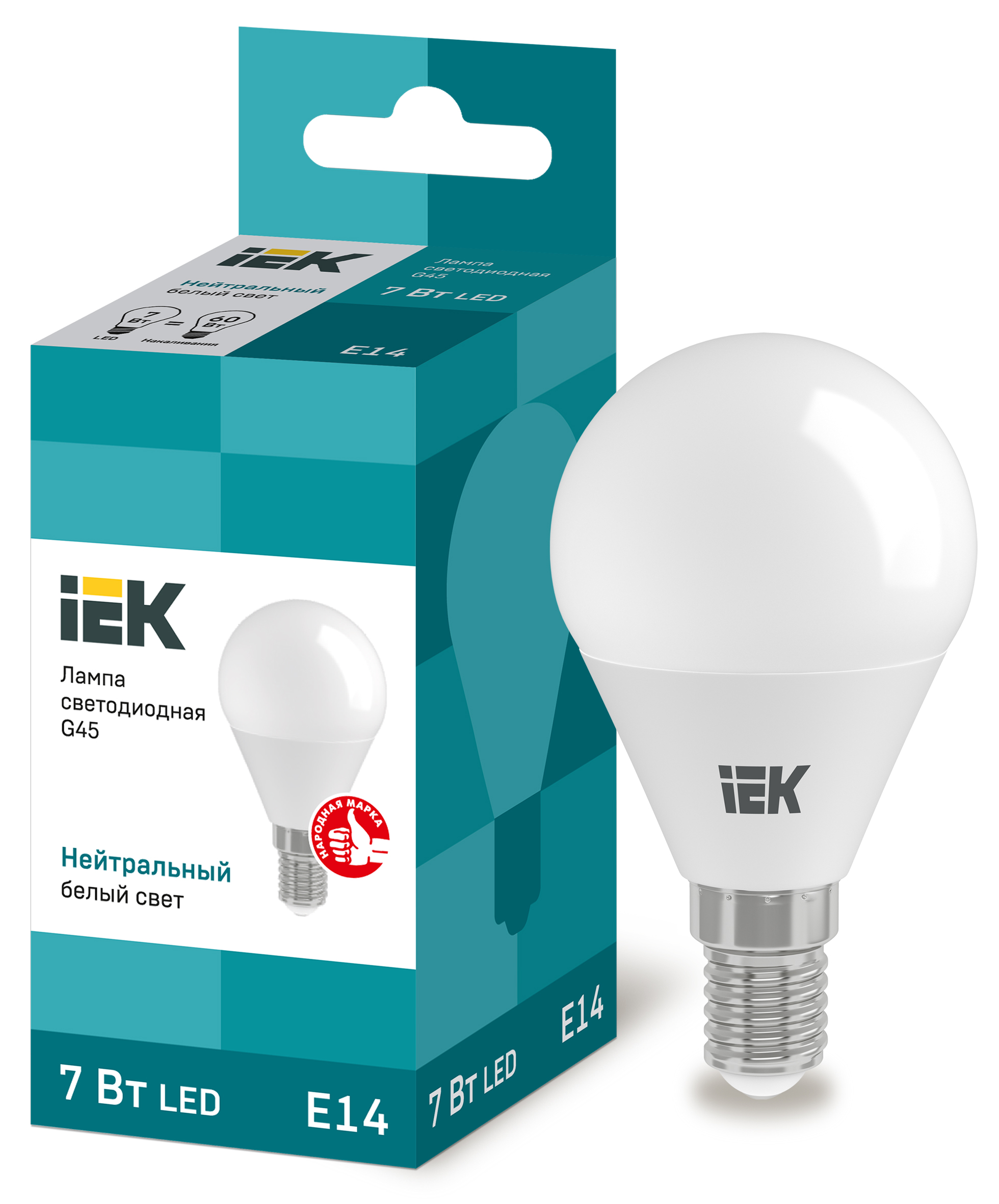 Изображение товара IEK Лампа светодиодная ECO G45 шар 7Вт 230В 4000К E14