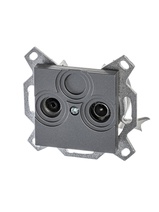 Изображение товара ABB EPJ Levit сталь / дымчатый чёрный Розетка TV-R, проходная, 7дБ, сталь