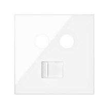 Изображение товара Simon 100 Белый глянец Накладка розетки комбинированной R-TV+SAT + RJ45