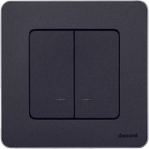 Изображение товара Legrand/Daccord INSPIRIA Антрацит Выключатель двухклавишный с подсветкой/индикацией 10 AX - 250 В.