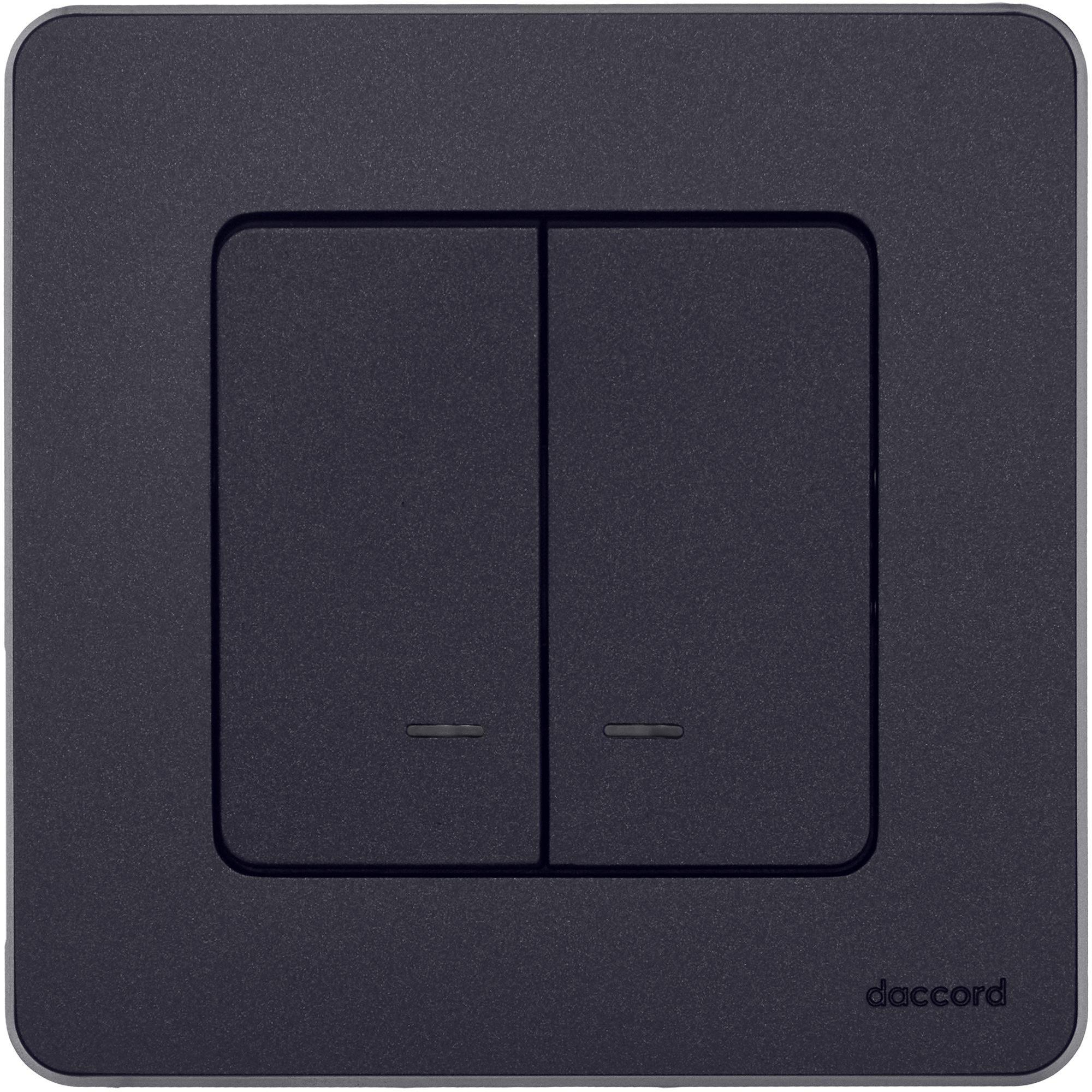 Изображение товара Legrand/Daccord INSPIRIA Антрацит: двухклавишный выключатель с подсветкой, 10 AX