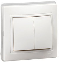 Изображение товара GENERICA KVARTA Выключатель 2кл ВС10-2-0-КБ-44 10А IP44 бел.