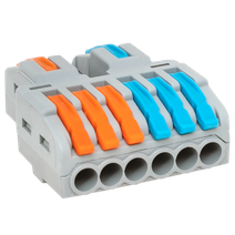 Изображение товара EKF Строительно-монтажная клемма СМК 222-426 разветвительная 6 выходов 0,08-4 мм2.