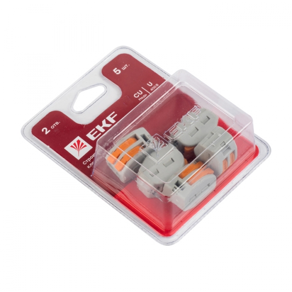 Изображение товара Клемма СМК 222-412 EKF PROxima — блистер 5 шт, 0.80–4 мм², 400 В