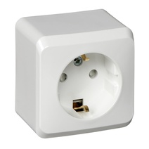 Изображение товара Systeme Electric Этюд наруж Бел Розетка 1-ая с/з со шторками