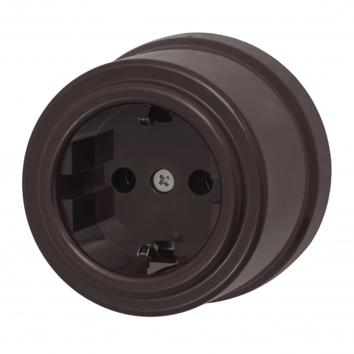 Изображение товара BIRONI Лизетта: коричневая розетка с заземлением 220В 16А