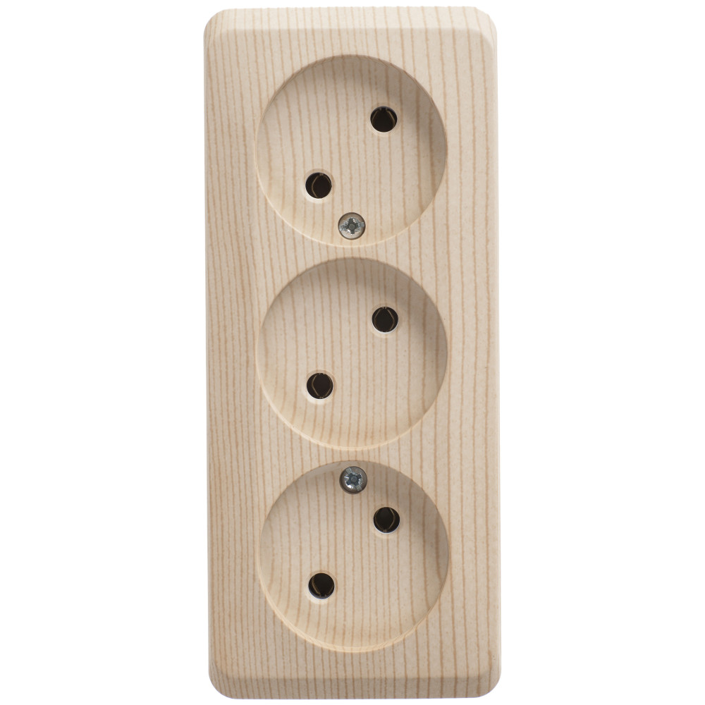 Изображение товара Systeme Electric Этюд наруж Сосна Розетка 3-ая б/з без шторок 16А 250B