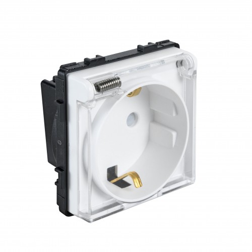 Изображение товара Sibling Розетка в рамку с крышкой IP44 белая (47х47мм)