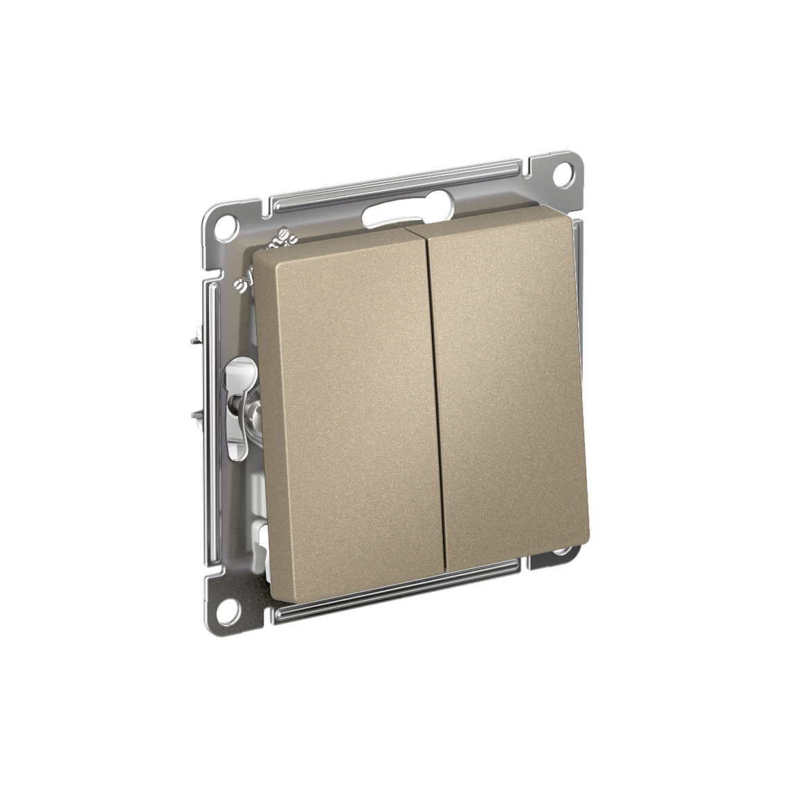 Изображение товара Systeme Electric AtlasDesign Шампань Выключатель 2-клавишный сх.5, 10АХ, механизм