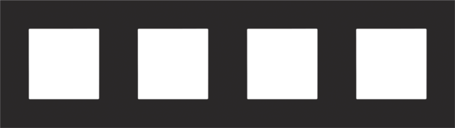 Изображение товара Niko Pure Металл Черная сталь Рамка на 4 поста