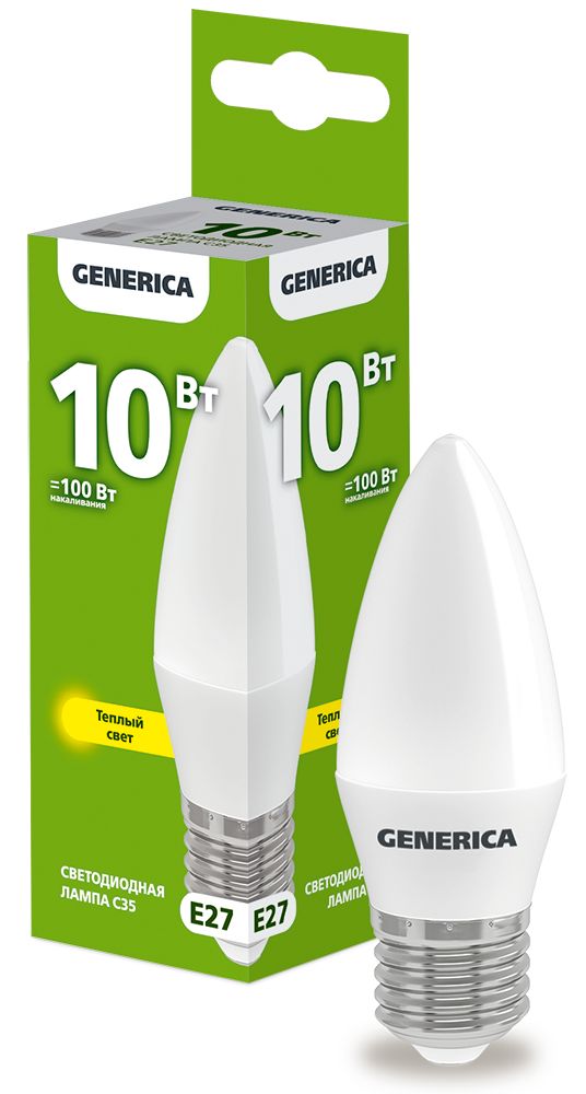 Изображение товара IEK GENERICA LED свеча 10Вт 3000K E27