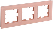 Изображение товара IEK BRITE DECOR Персик матовый стекло Рамка 3-мест. РУ-3-2-БрП