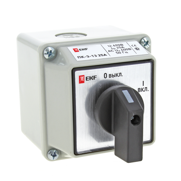 Изображение товара EKF PROxima Переключатель кулачковый ПК-3-13 16А 3P "ВКЛ-ВЫКЛ" IP54.