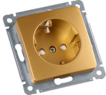 Изображение товара Hegel Мастер внутр Золото РС16-412-07 Розетка с/з, со шторками, механизм