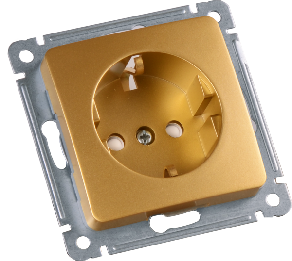 Изображение товара Hegel РС16-412-07 розетка внутр. с/з, шторки, 71x71x11 мм