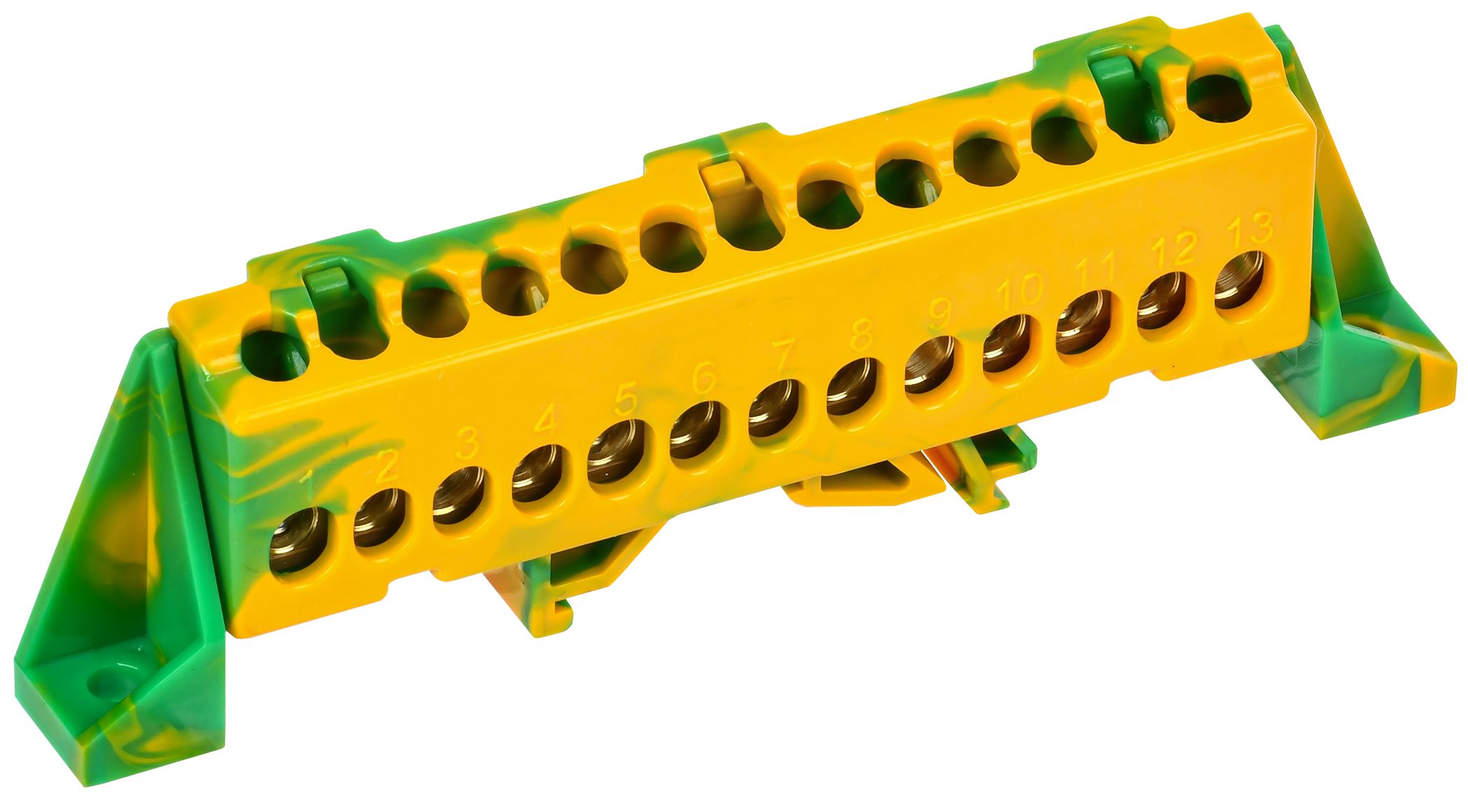 Изображение товара IEK TEKFOR Шина PE "земля" в комб. изол. "Стойка" 6х9-13-ЖЗ