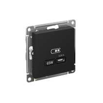 Изображение товара Systeme Electric AtlasDesign Карбон USB Розетка тип-C 65W высокоскор.заряд. QC, PD, мех.