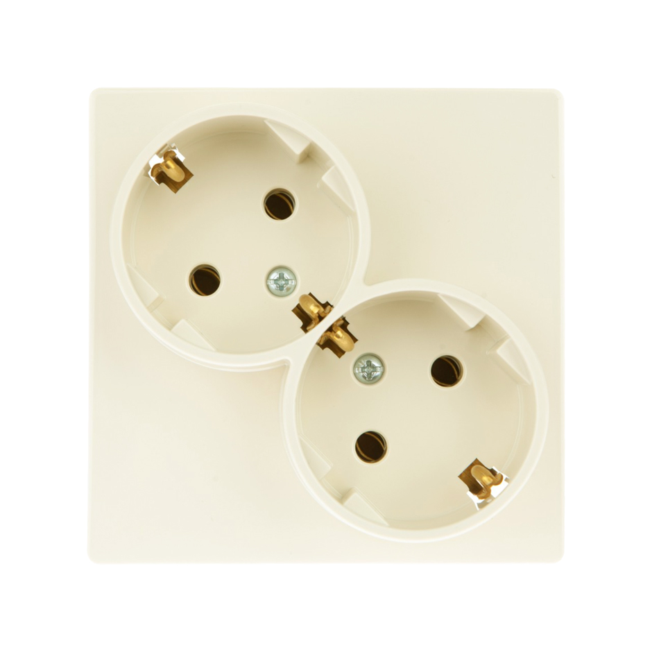Изображение товара Simon 24 Слоновая кость Розетка 2Х2К+3 Sсhuko без защитных шторок