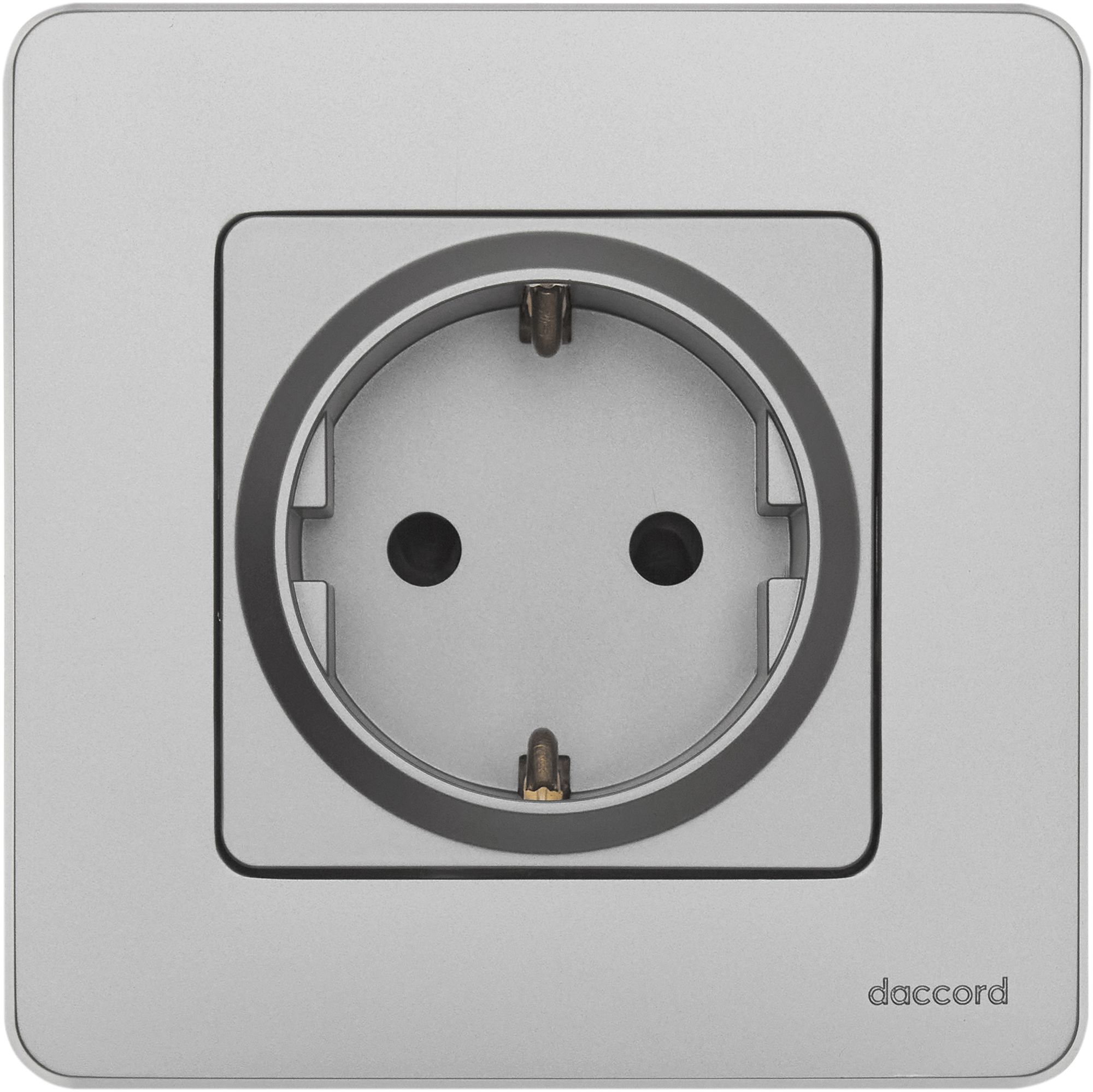 Изображение товара Legrand/Daccord INSPIRIA Алюминий Розетка 2К+З со шторками - немецкий стандарт - 16 А - 250 В.