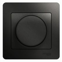 Изображение товара Systeme Electric Glossa Антрацит Светорегулятор (диммер) поворотный, 300Вт (в сборе)