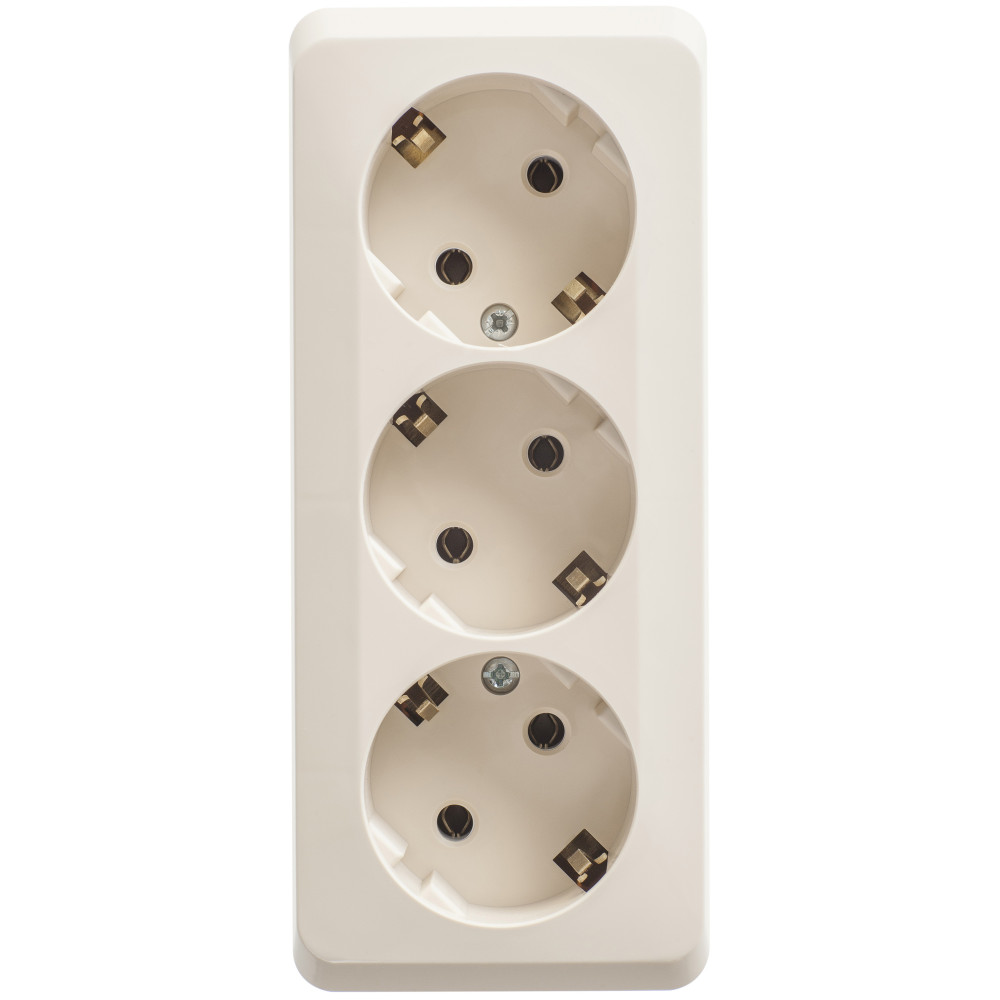 Изображение товара Systeme Electric Этюд наруж Крем Розетка 3-ая с/з без шторок 16А 250B