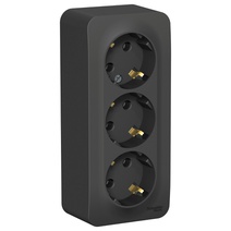 Изображение товара Systeme Electric Blanca наруж Антрацит Розетка 3-ая с/з без шторок 16А, 250В, изолир. пластина