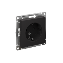 Изображение товара Systeme Electric AtlasDesign Карбон Розетка с/з со шторками, 16А, механизм