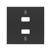 Изображение товара Simon 100 Черный матовый Накладка для зарядного устройства 2хUSB