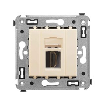 Изображение товара DKC Avanti HDMI розетка одинарная в стену, тип А-А, "Ванильная дымка"