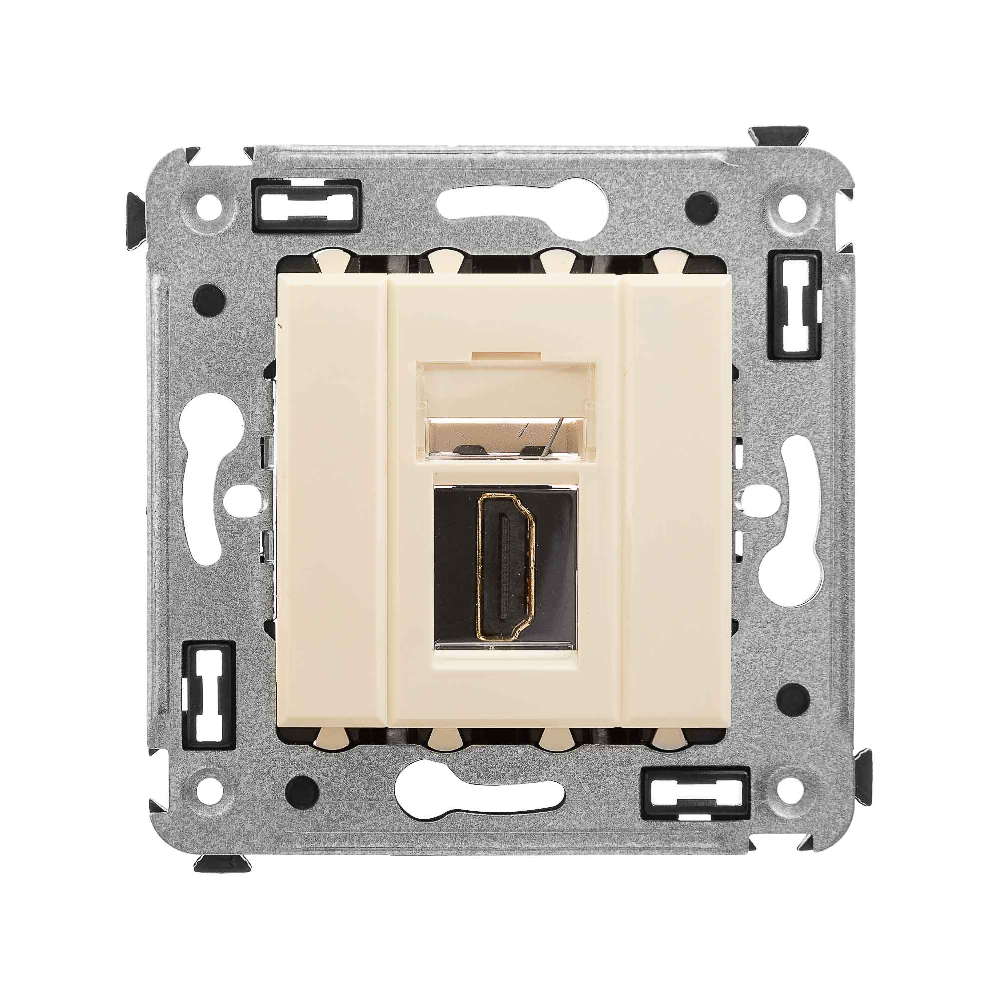 Изображение товара DKC Avanti HDMI розетка одинарная в стену, тип А-А, "Ванильная дымка"