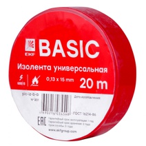 Изображение товара EKF Изолента 0,13x15мм (20м.) красная