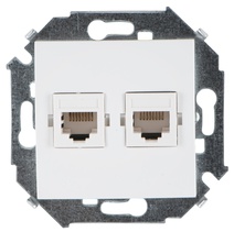 Изображение товара Simon 15 Белая Розетка компьютерная 2-ая RJ45 кат.5е