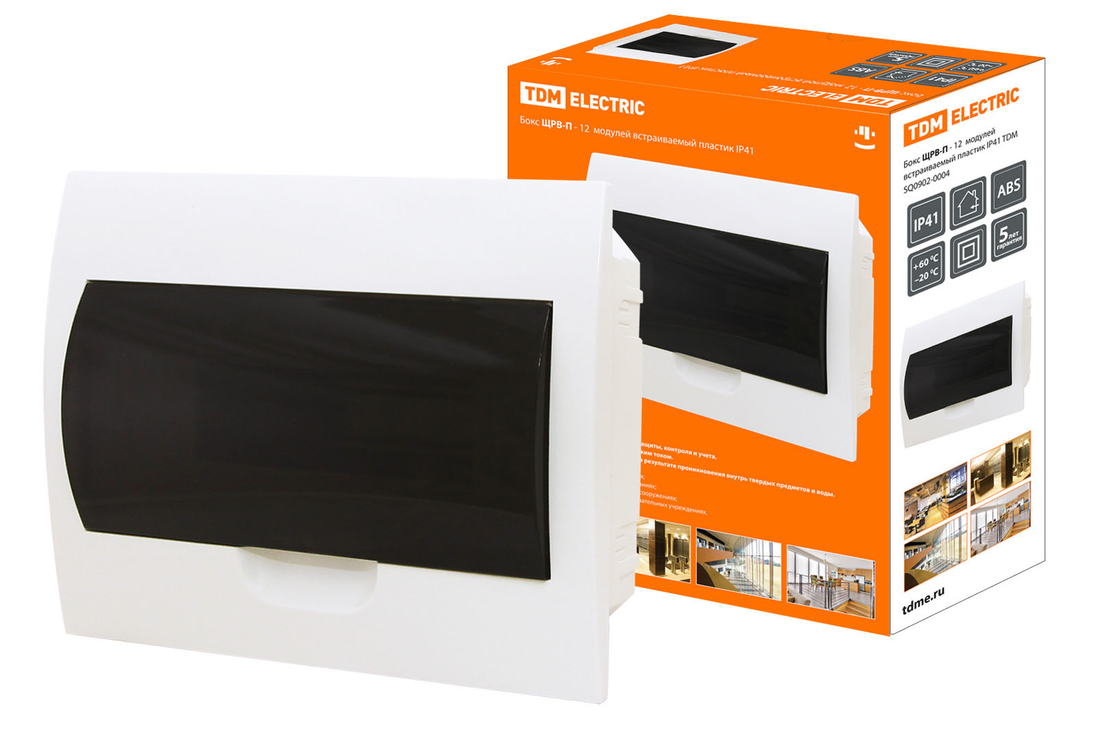 Изображение товара TDM Бокс ЩРВ-П-12модулей встраиваемый пластик IP41