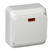 Изображение товара Systeme Electric Этюд наруж Бел Переключатель 1-клавишный с подсветкой